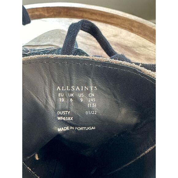AllSaints NWT Dusty Cap Toe Lug Sole Combat Suede Boot Sz. US 9/EU 39 - Picture 6 of 10